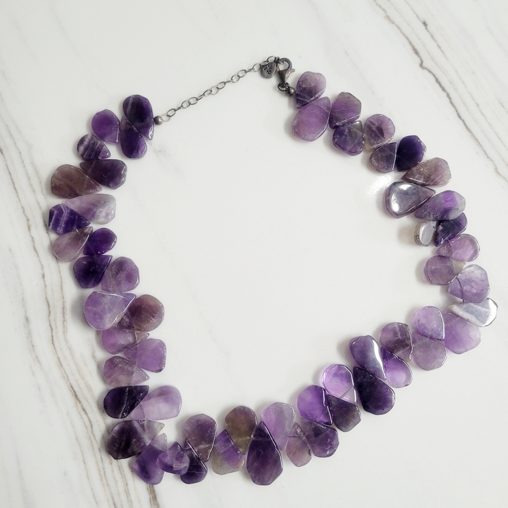 Barse Amethyst Purple Stone Necklace